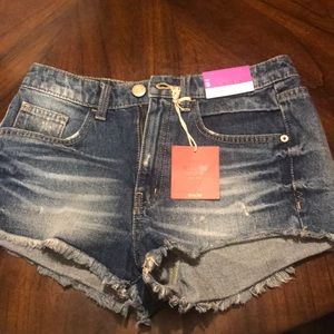 Mossimo size 6 high waist cutoff denim  shorts.